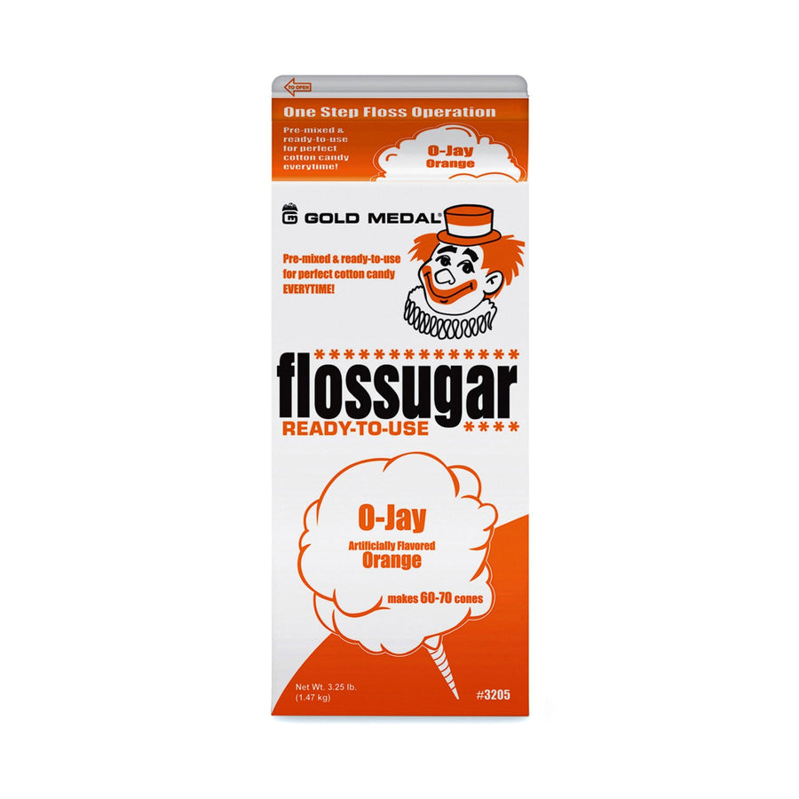O-Jay (Orange) Cotton Candy Flossugar  | Cotton Candy Supplies Canada | 6 x 3.25lbs per case