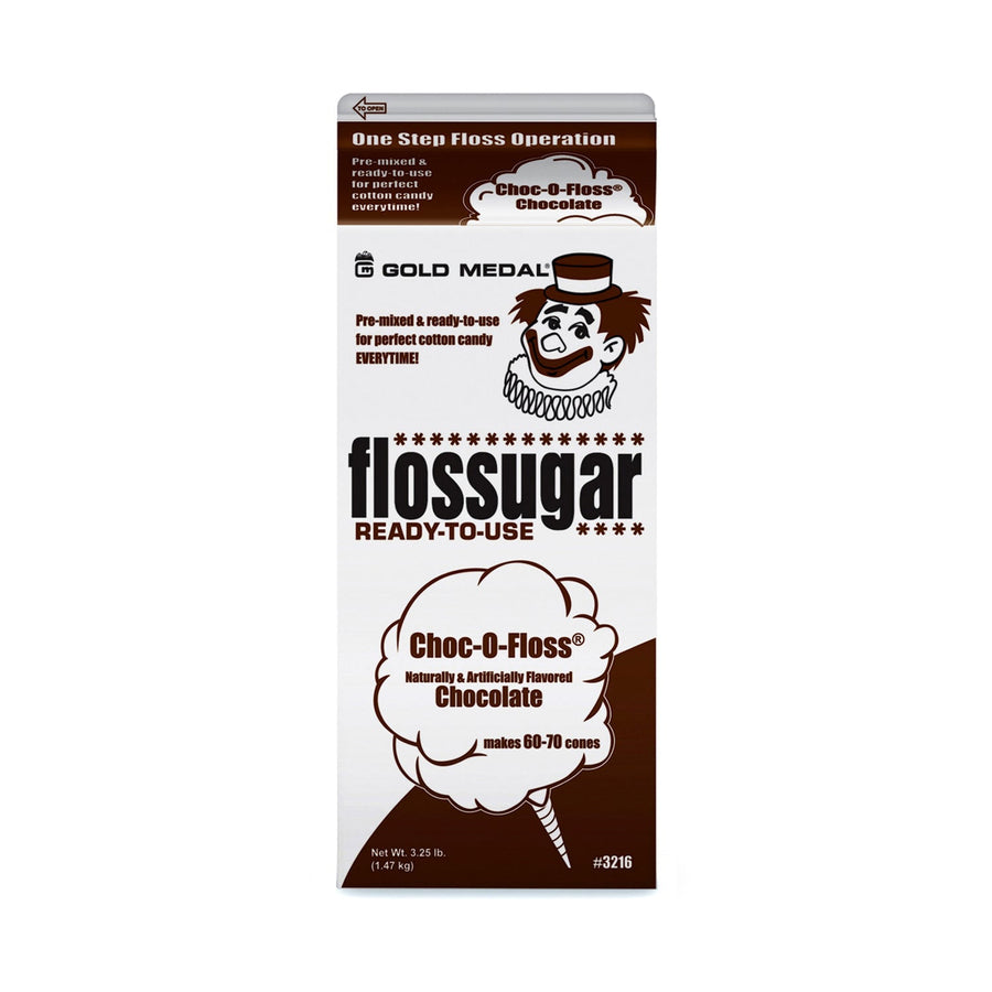 Choc-O-Floss (Chocolate) Cotton Candy Flossugar  | Cotton Candy Supplies Canada | 6 x 3.25lbs per case