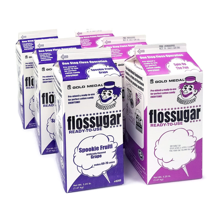Combo Pack Bubble Gum/Grape Cotton Candy Flossugar Combo Pack  | Cotton Candy Supplies Canada | 6 x 3.25lbs per case
