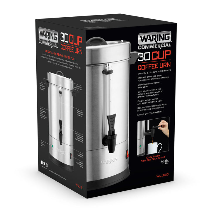WCU30 30-Cup Stainless-Steel Coffee Urn by Waring Commercial