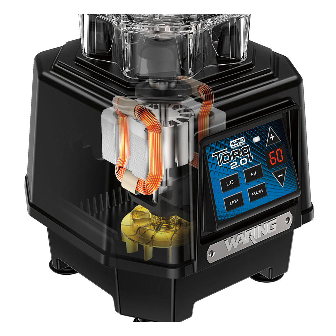 Waring Commercial TBB160S6 Mélangeur moyen « Torq 2.0 » avec minuterie de 60 secondes et pot en acier inoxydable de 1,8 l