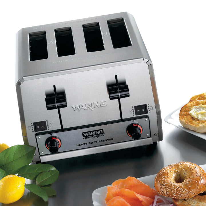 WCT855 Grille-pain commercial robuste commutable à 4 tranches pour bagels/toasts par Waring Commercial