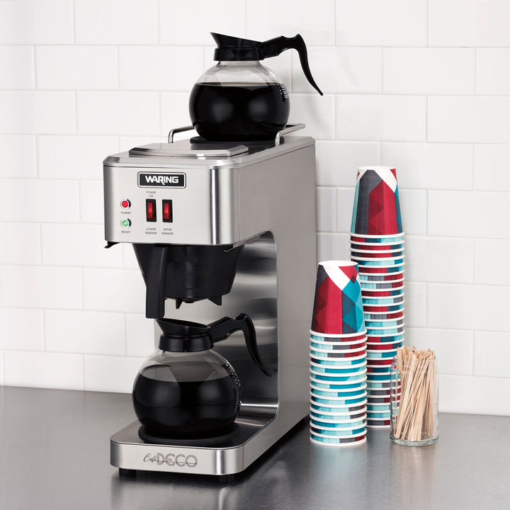 WCM50 "Café Deco" Pour-Over Coffee Brewer with Two Warmers by Waring Commercial