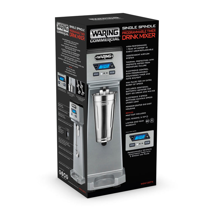 WDM120TX Mélangeur de boissons robuste à broche unique avec minuterie et fonctionnement mains libres par Waring Commercial