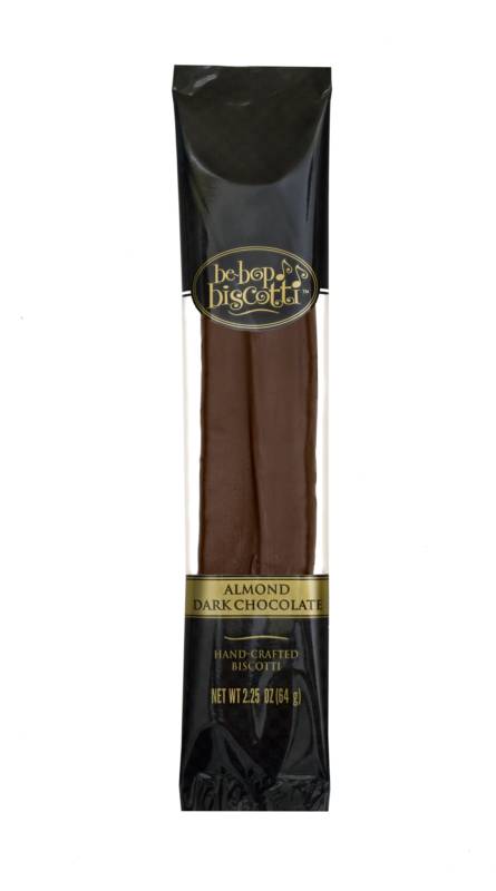 Almond Dark Chocolate - Case of 5 x 12 Individually Wrapped 2.25 oz Biscotti (60 Biscotties per case)