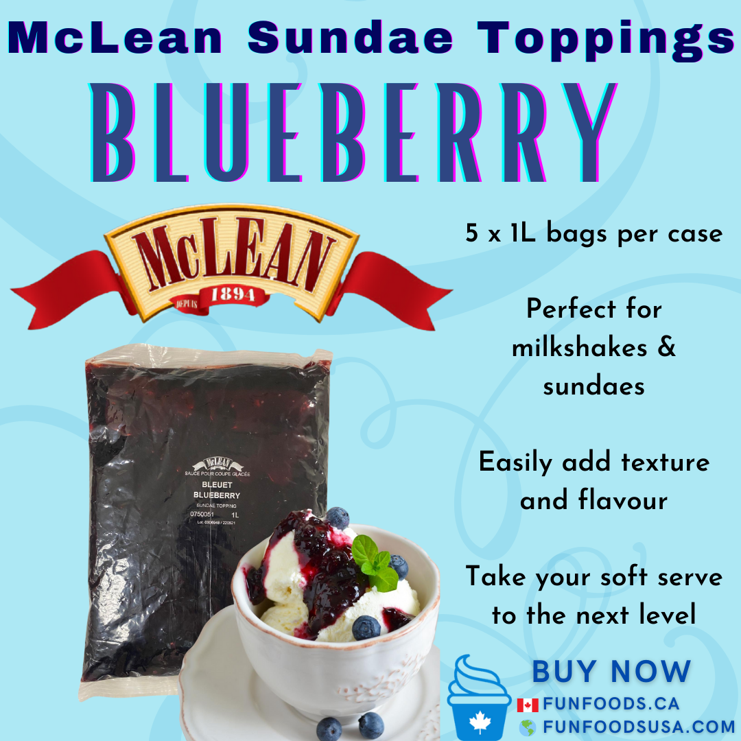 Garniture pour sundae aux bleuets - 5X1L/CS - par McLean Canada
