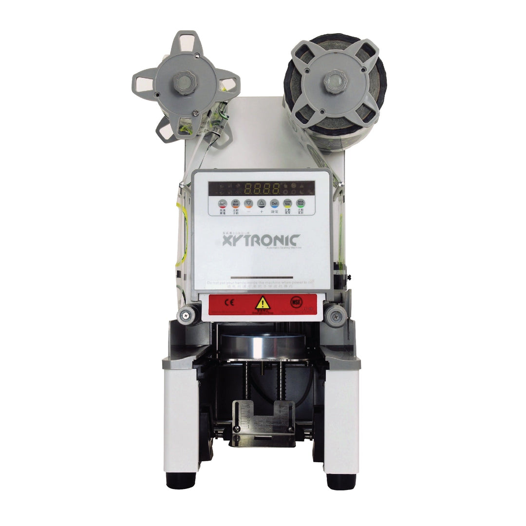Machine à film d'étanchéité avec capteur de contact | Recommandé pour les coupelles d'injection GIVRÉ PP 90 mm (certifié UL/conforme à la norme NSF/ANSI 2)
