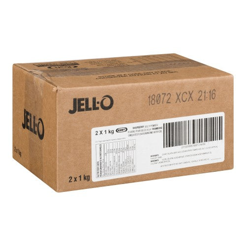 Raspberry - JELL-O Gelatin - Jelly Powder - Dessert Mix - 2 x 1kg/Case - Canadian Distribution