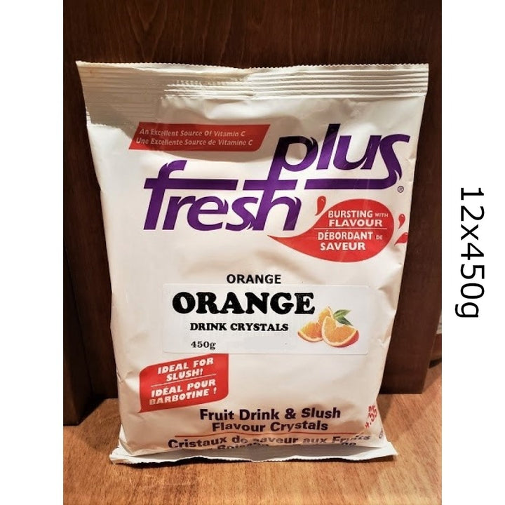 Fresh Plus Orange Drink Crystals - Drink and Slush Mix - Lynch - Case ( 12 x 450 grams)