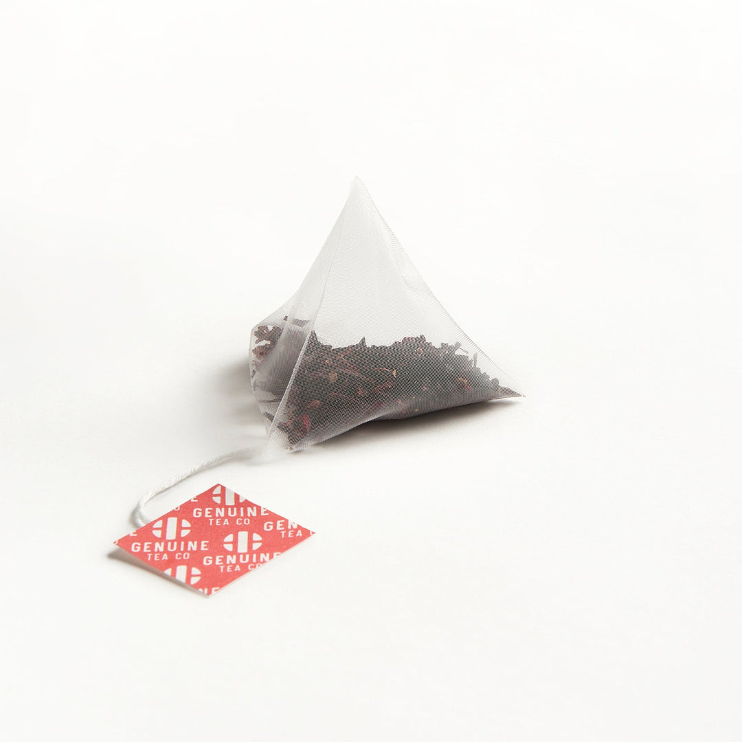 Bag of Pyramid Tea Bags - Organic Elderberry Hibiscus Herbal Tea - Genuine Tea Company - Toronto - Canada