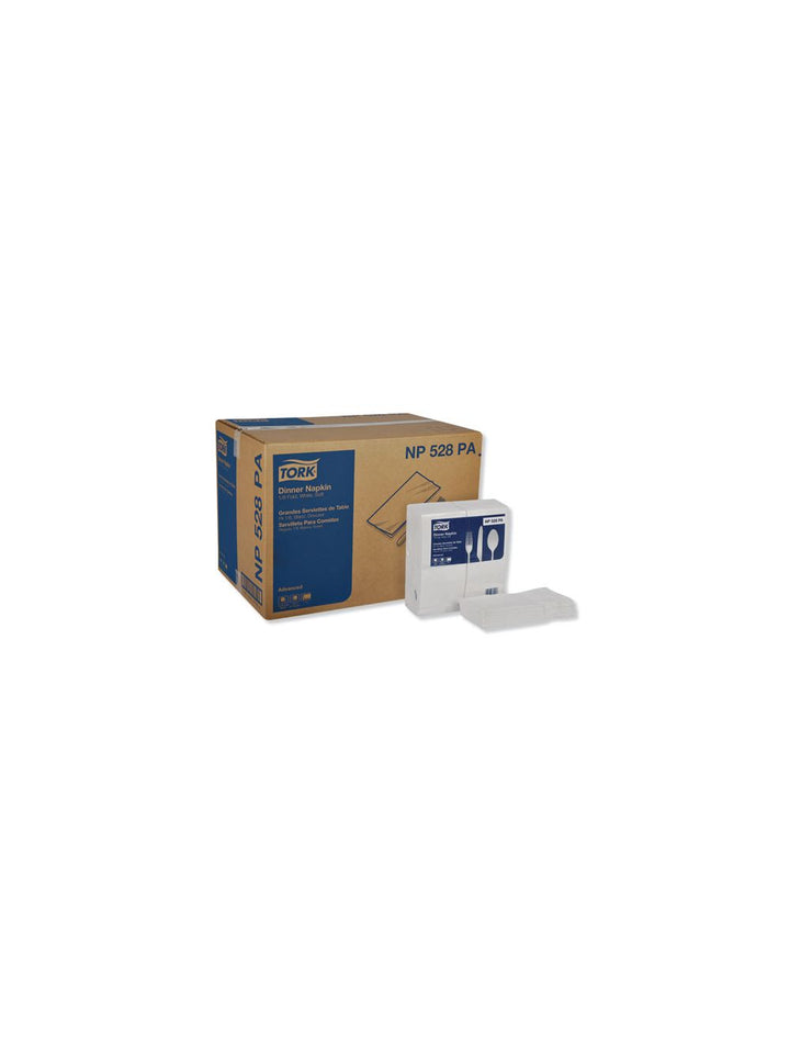 Serviettes de table Tork® Advanced, 2 épaisseurs, 15 po x 17 po, pli 1/8, blanc - 2 800 unités/caisse