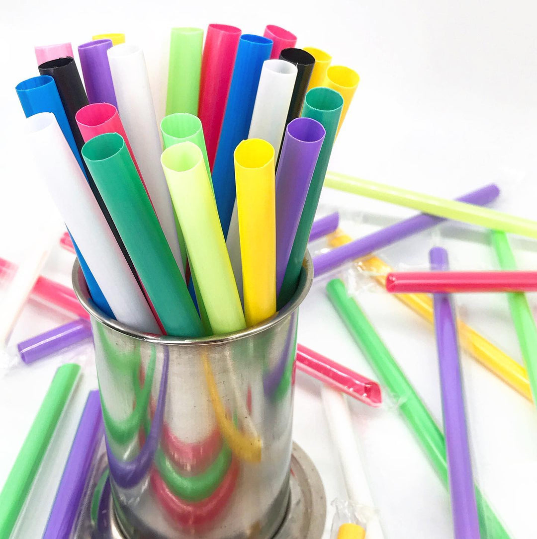 Grandes pailles en plastique Jumbo Bubble Tea Boba, pailles à thé à bulles emballées individuellement - 3500