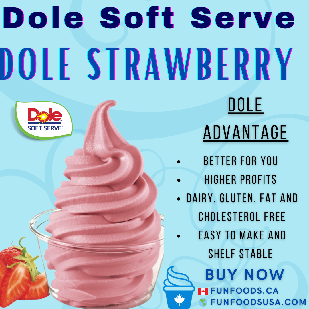 Dole Strawberry Soft Serve Mix - 4.4 Lbs. Bag - Case (4 X 4.4lb Bags)