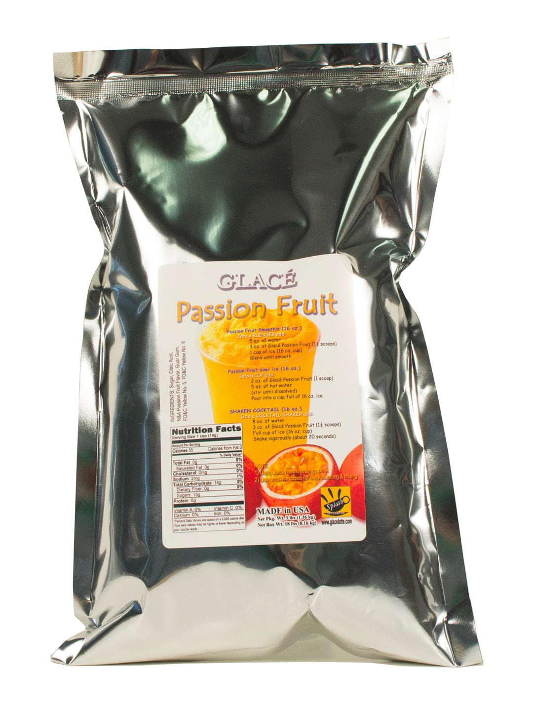 Mélange de fruits de la passion 4 en 1 pour thé à bulles, smoothies, lattes et frappes, 3 livres. Sac (caisse 6 x 3 livres. Sacs) - Fabriqué aux États-Unis