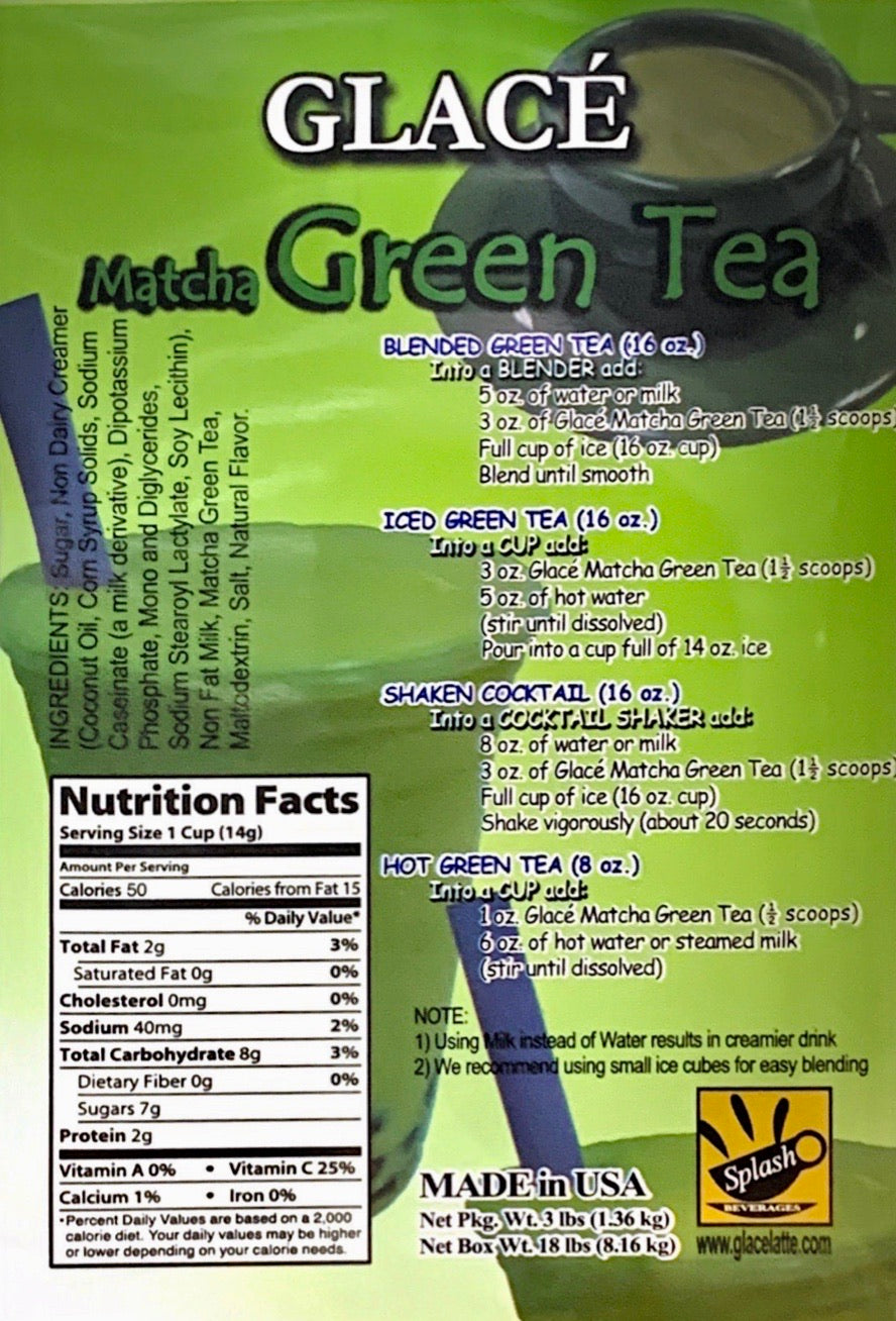 Thé Vert Matcha 4 en 1 Bubble Tea / Mélange Latte et Frappe