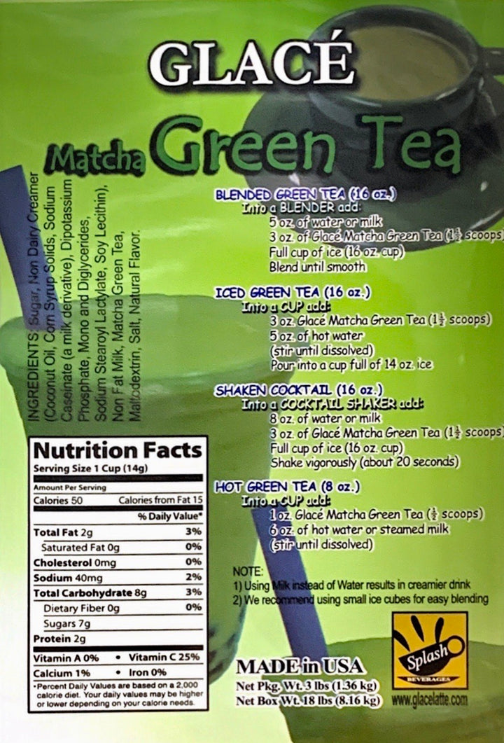 Thé Vert Matcha 4 en 1 Bubble Tea / Mélange Latte et Frappe