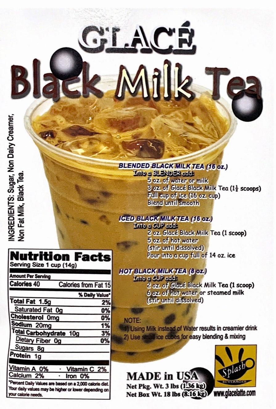Thé au lait noir 4 en 1 Bubble Tea / Mélange Latte et Frappe