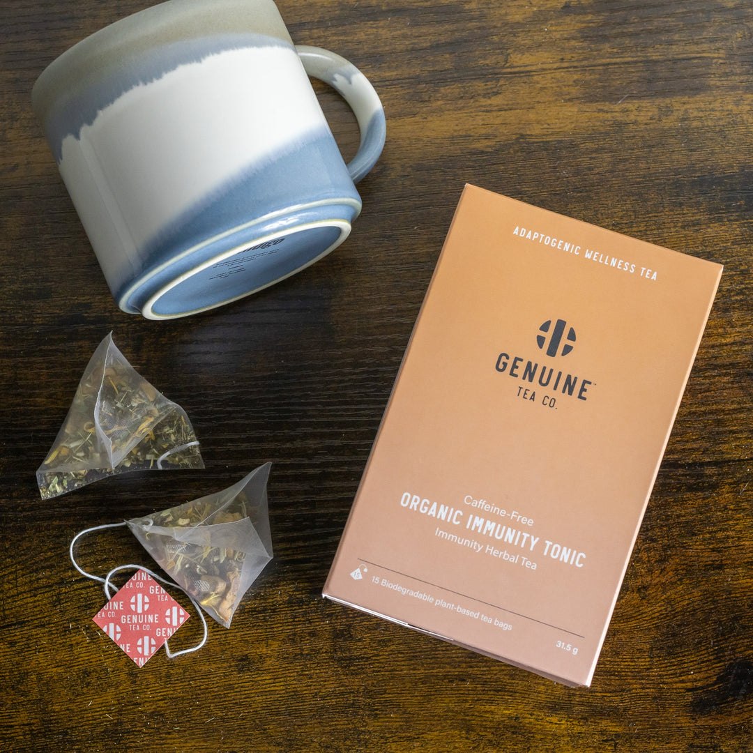 Box of Pyramid Tea Bags - Organic Immunity Tonic  - Genuine Tea Company - Toronto - Canada