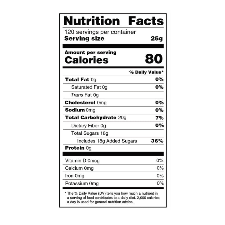 Nutrition Facts - Bossen Honey Syrup