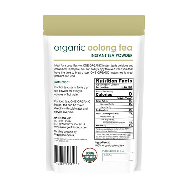 Thé Oolong Instantané Premium Biologique - Sachet de 125 grammes (4,4 oz)