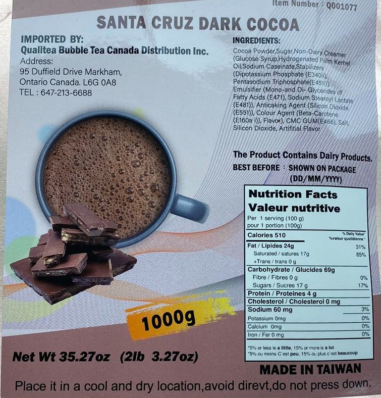 Santa Cruz Dark Cocoa powder 1Kg Fun Foods Canada