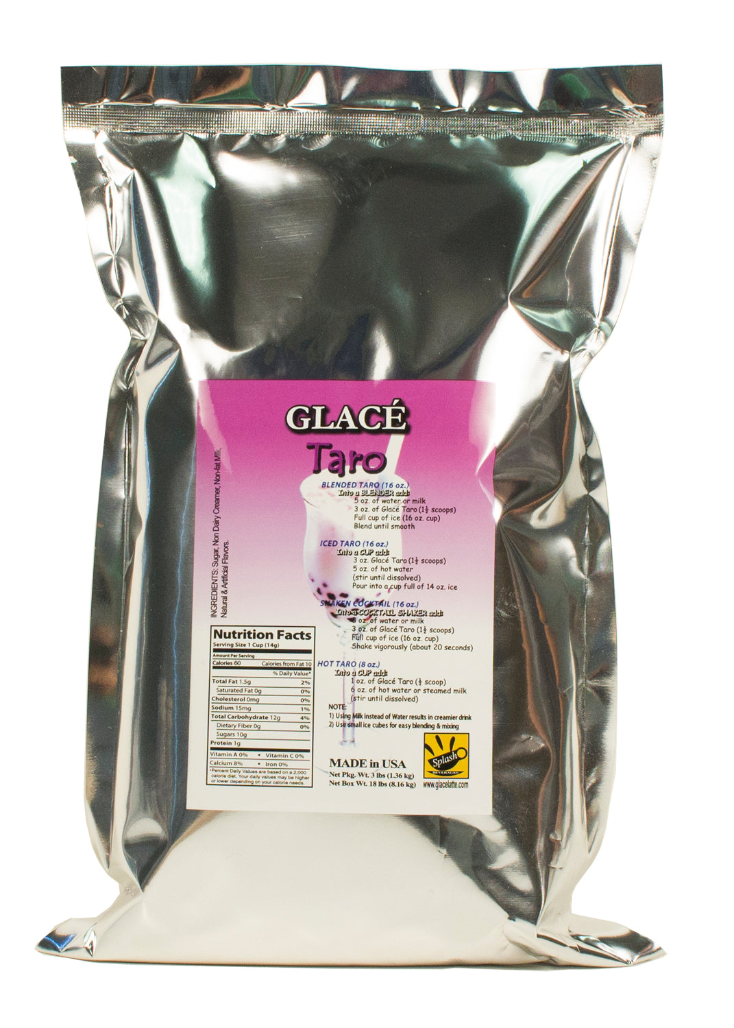 Taro 4 in 1 Mix for Bubble Tea, Smoothies, Lattes and Frappes, 3