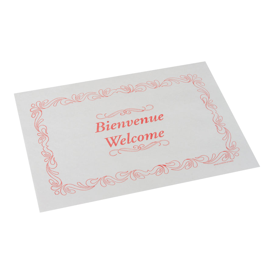 Placemat Welcome Red Print - 1 x 1000 count - Sanfacon Indust - Packaging and Accessories - Restaurant Supplies and Equipment - Canadian Distribution