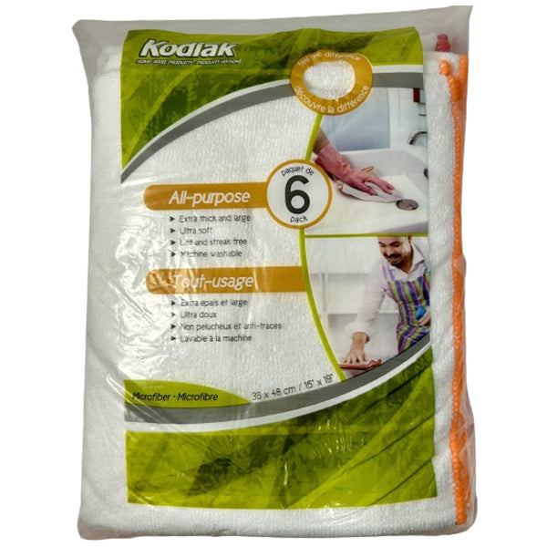 Kodiak - White Microfiber Towels 10X6 Ea - Canadian Distribution