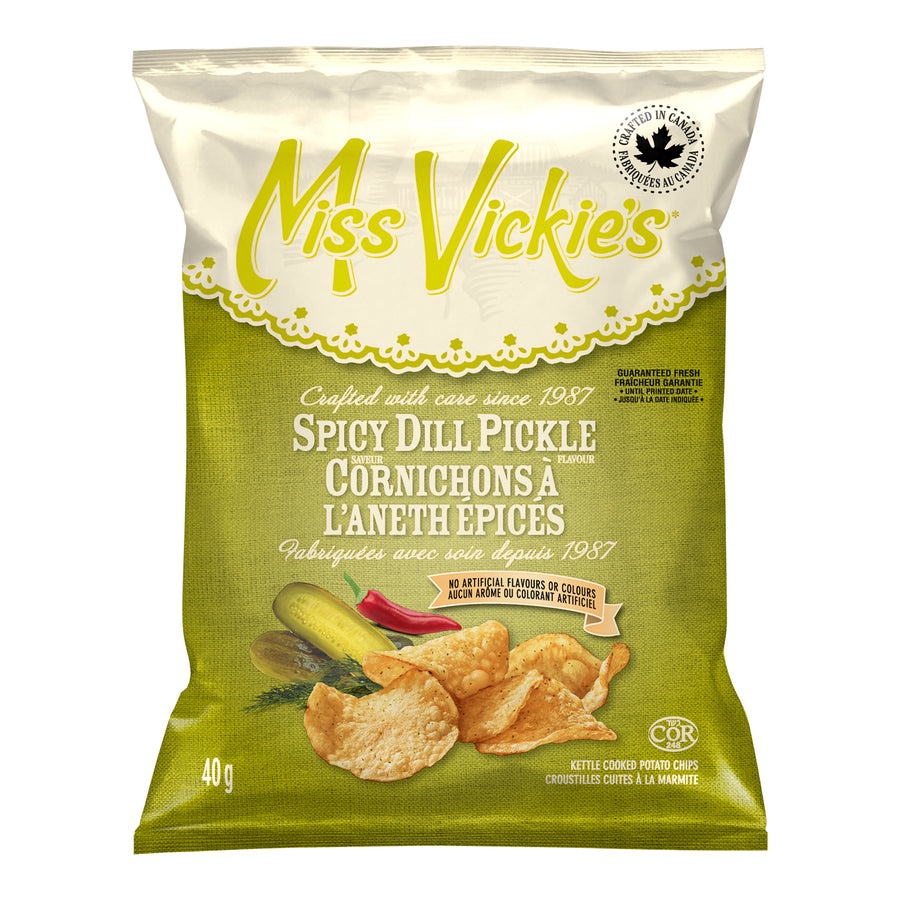 Chip Potato Spicy Dill - 40 x 40 g - Miss Vickies - Restaurant and Foodservice Ingredients - Canadian Distribution