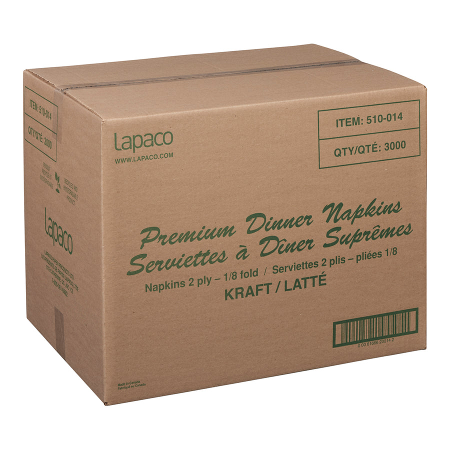 Napkin Dinner 2 Ply Kraft - 20 x 150 each - Lapaco - Packaging and Accessories - Restaurant Supplies and Equipment - Canadian Distribution