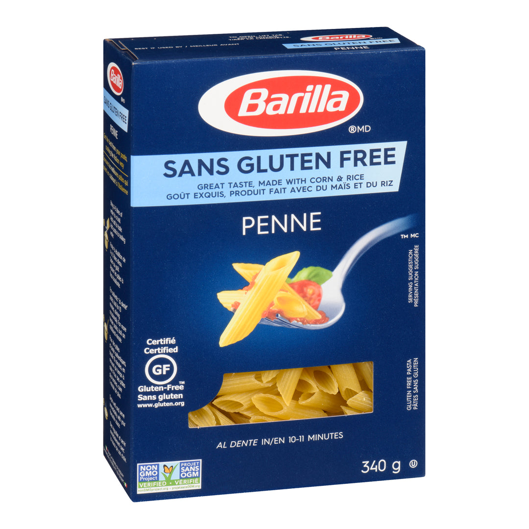 Pasta Penne Gluten-Free - 8 x 340 g - Barilla Italian - Restaurant and Foodservice Ingredients - Canadian Distribution