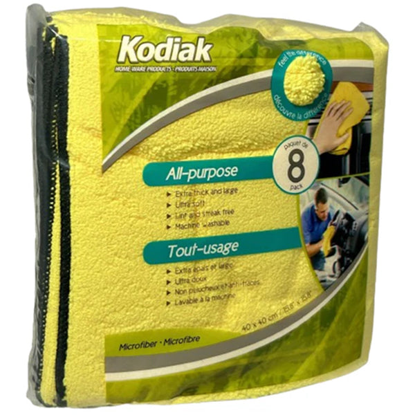 Kodiak - Microfibre All Purpose Cloths 8X8 Ea - Canadian Distribution