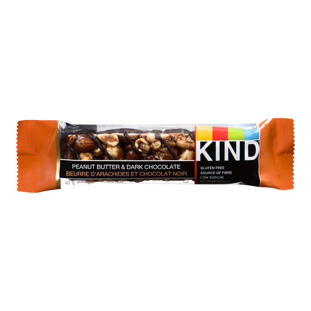 Snack Bar Peanut & Dark Chocolate - 36 x 40 g - Kind Llc - Restaurant and Foodservice Ingredients - Canadian Distribution