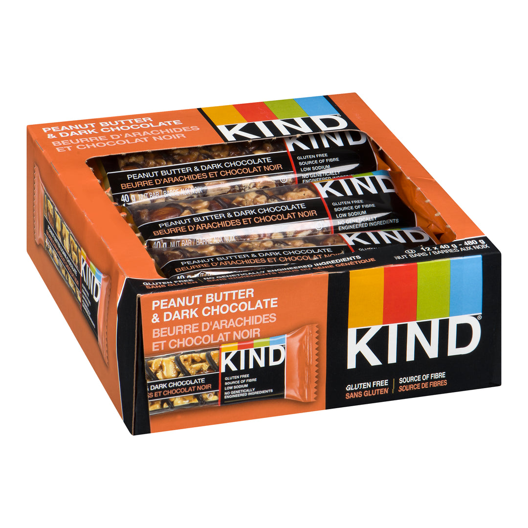 Snack Bar Peanut & Dark Chocolate - 36 x 40 g - Kind Llc - Restaurant and Foodservice Ingredients - Canadian Distribution