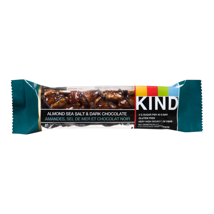 Snack Bar Almond Sea Salt Dark Chocolate - 36 x 40 g - Kind Llc - Restaurant and Foodservice Ingredients - Canadian Distribution