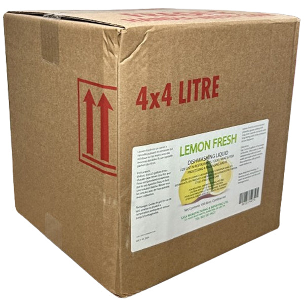 Lemon Fresh - Dish Detergent 4X4 Lt - Canadian Distribution