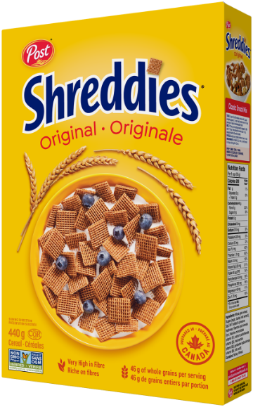 Cereal Original Shreddies - 12 x 635 g - Shrddie - Restaurant and Foodservice Ingredients - Canadian Distribution