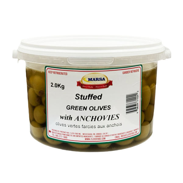 MARSA - GREEN OLIVES STUFFED WITH ANCHOVIES 2KG