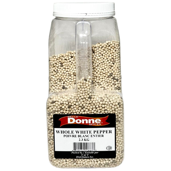 Belle Donne - WHOLE WHITE PEPPER 2.3 KG - Seasonings & Spices - Canadian Distribution