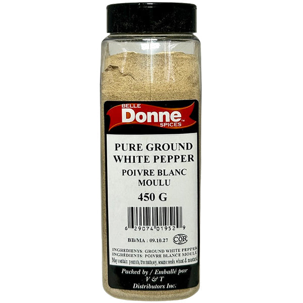 Belle Donne - WHITE PEPPER 450G - Seasonings & Spices - Canadian Distribution
