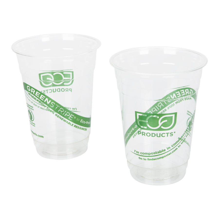 Cup Cold 16 oz. PLA GreenStripe - 1000 x 16 oz - Eco Products - Packaging and Accessories - Restaurant Supplies and Equipment - Canadian Distribution