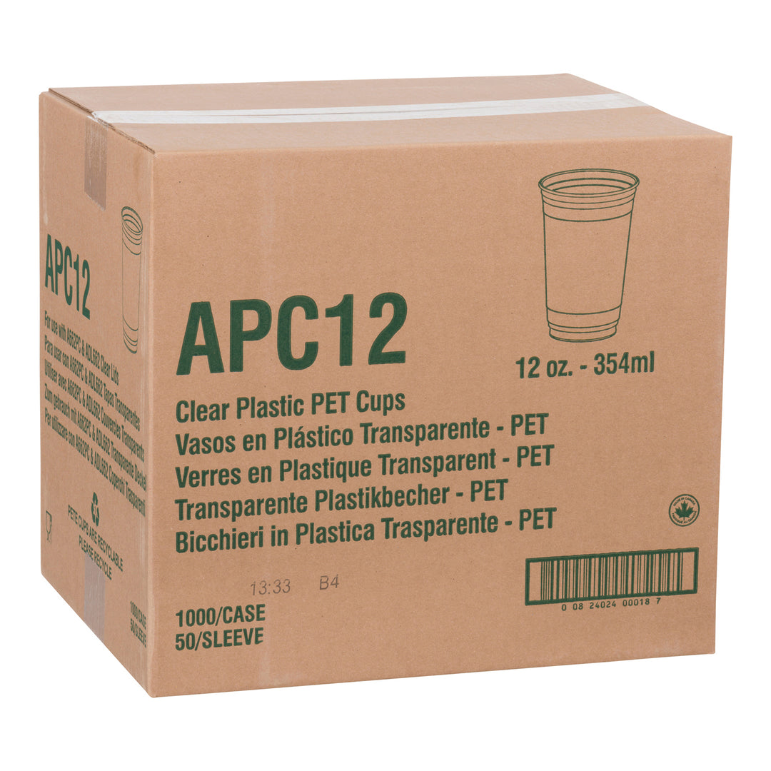 Cup Plastic Clear PET 12 oz. - 1 x 1000 count - Amhil - Packaging and Accessories - Restaurant Supplies and Equipment - Canadian Distribution