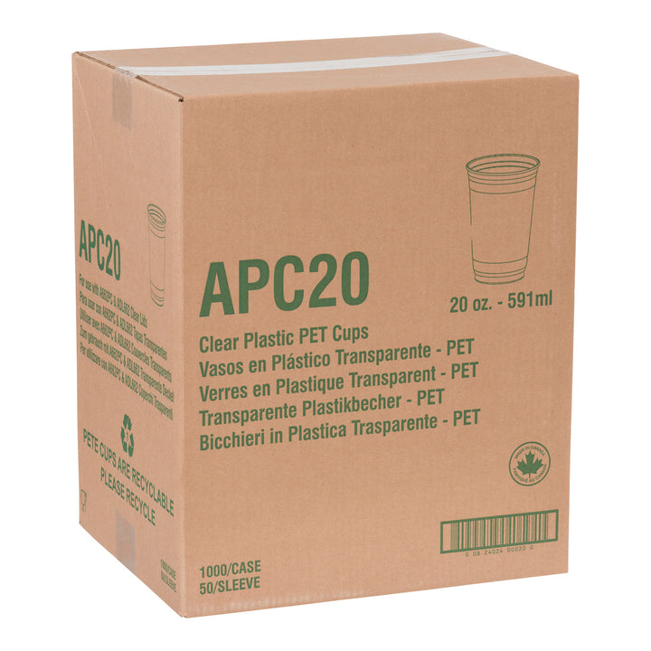 Cup Cold Clear 20 oz. - 20 x 50 each - Amhil - Packaging and Accessories - Restaurant Supplies and Equipment - Canadian Distribution