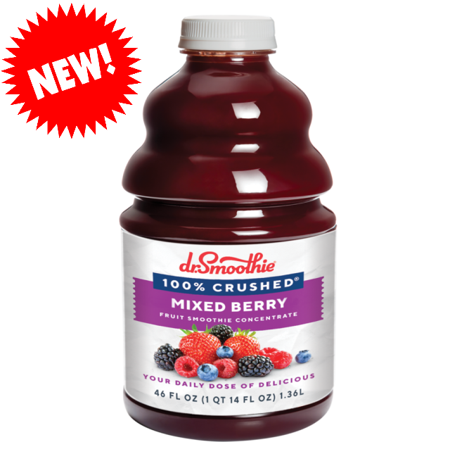 Dr. Smoothie 100% Crushed Mixed Berry (Four Berry) Blend Smoothie Concentrate 46oz 6/ Pack