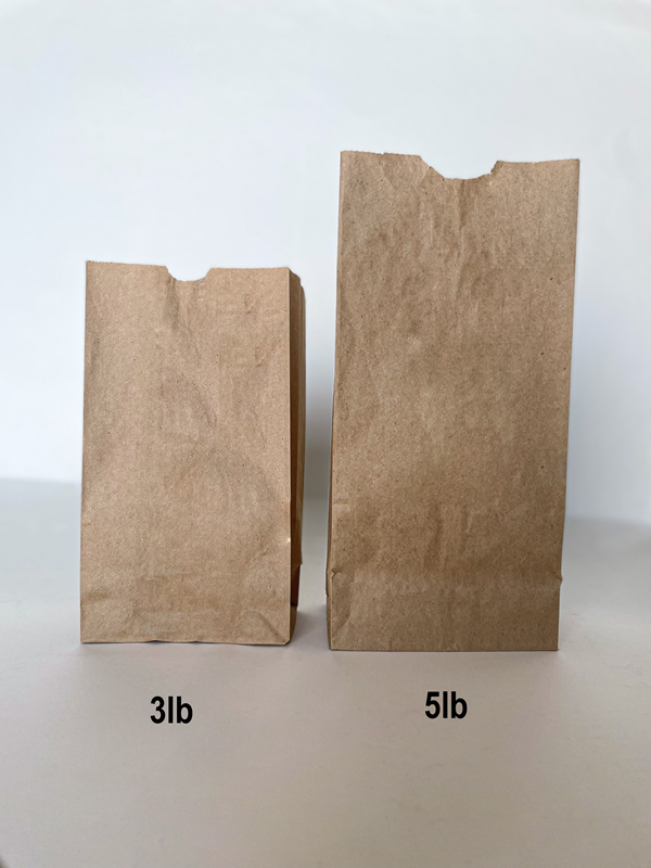 5LB Brown Grocery Bag 5.25" x 3.50" x 10.75" 500cs - Disposable Take Away Food Packaging - Canadian Distribution