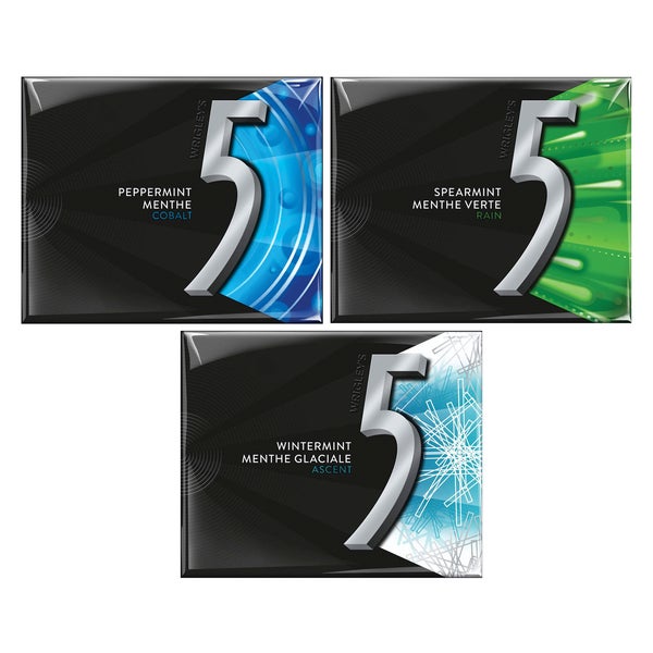 5 Sugar-free Gum Variety Packs - 48 x Packs of 15 - Wrigley’s - Canadian Distribution
