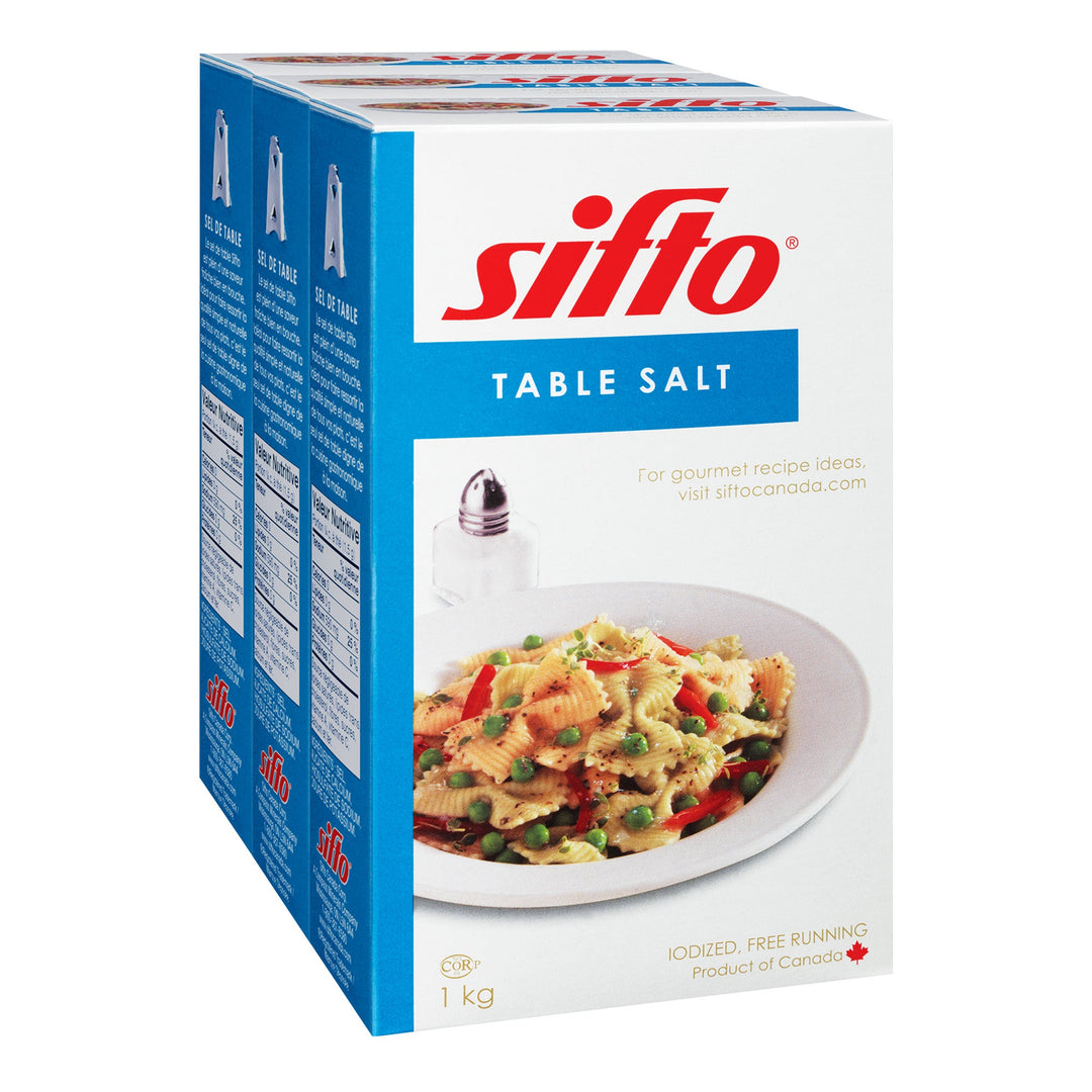 Sifto Table Salt - 12 × 1 kg - Grocery and Food Items - Canadian Distribution - Ships Free Within Canada on Orders Above CAD $199