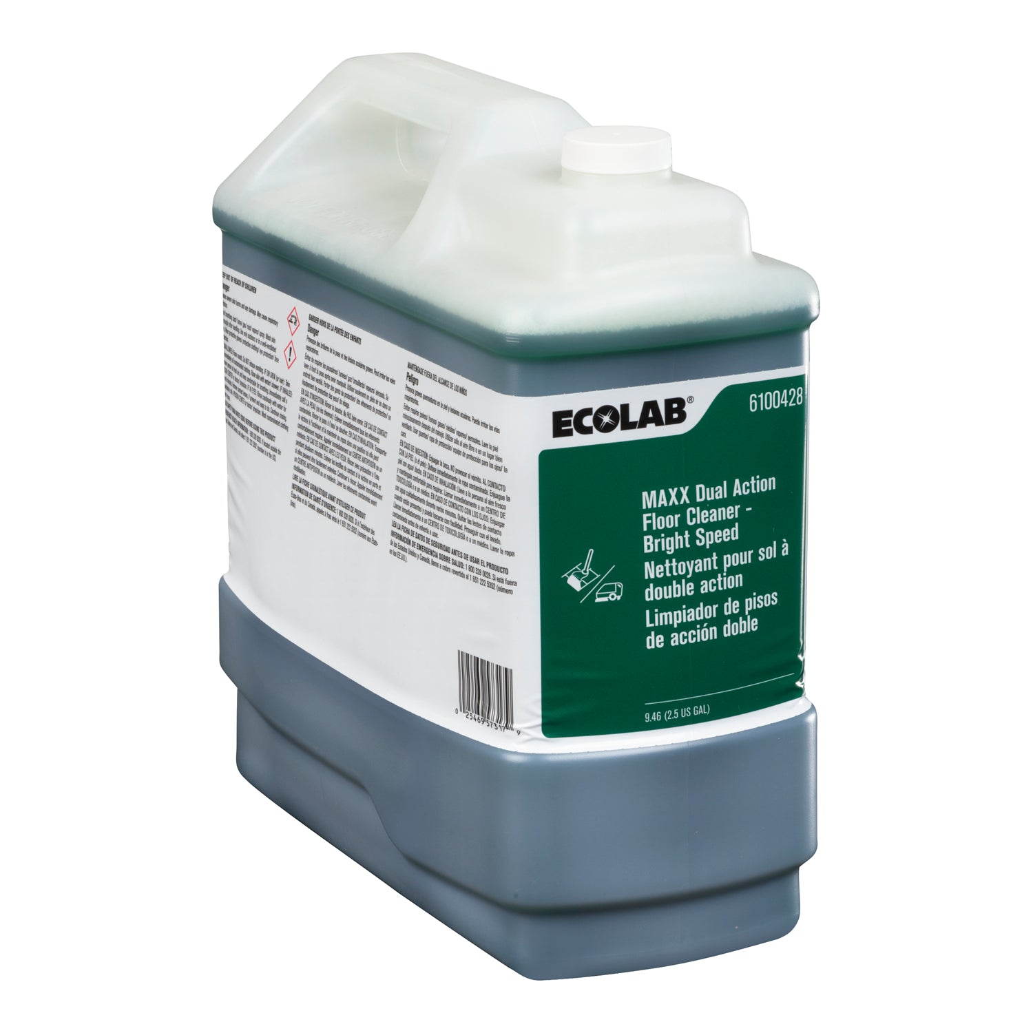 Cleaner Floor Maxx Dual Action - 1 x 2.5 gallon - Ecolab - Packaging a ...