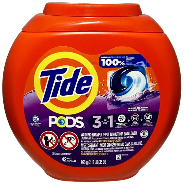 Tide - Pods Spring Meadow Detergent Pacs 4X42 Ct - Canadian Distribution