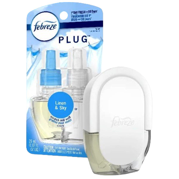 Febreze - Plugin Linen & Sky Oil Warmer  Refill 4X26 Ml - Canadian Distribution